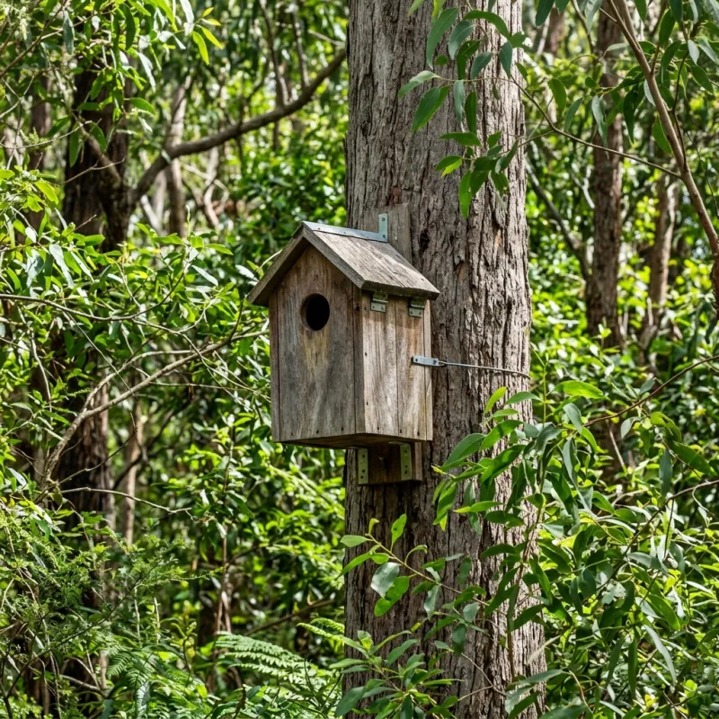 Animal nesting box installed as a humane alternative to a Riddells Creek roof cavity